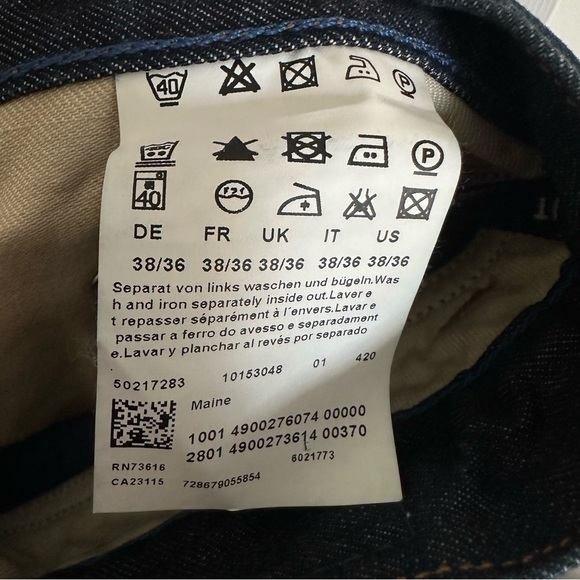 Size 38x36 Hugo Boss Maine Regular Fit Tall Comfort Stretch Denim in Dark Blue - Picture 10 of 10